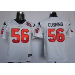 Youth Nike Houston Texans 56 Brian Cushing White Nike NFL Jerseys W 10TH Patch