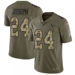 Youth Nike Texans #24 Johnathan Joseph Olive Camo Stitched NFL Limited 2017 Salute to Service Jersey