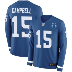 Colts 15 Parris Campbell Royal Blue Team Color Men Stitched Football Limited Therma Long Sleeve Jersey