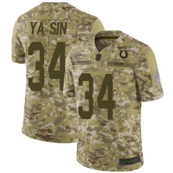 Colts 34 Rock Ya Sin Camo Men Stitched Football Limited 2018 Salute To Service Jersey