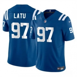 Men Indianapolis Colts 97 Laiatu Latu Blue 2024 Draft F U S E  Vapor Limited Stitched Football Jersey