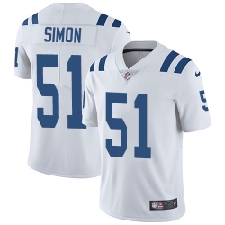 Men Nike Colts #51 John Simon White Stitched NFL Vapor Untouchable Limited Jersey