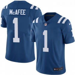 Men Nike Indianapolis Colts 1 Pat McAfee Royal Blue Team Color Vapor Untouchable Limited Player NFL Jersey