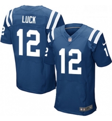 Men Nike Indianapolis Colts 12 Andrew Luck Elite Royal Blue Team Color NFL Jersey