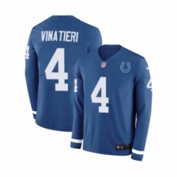 Men Nike Indianapolis Colts 4 Adam Vinatieri Limited Blue Therma Long Sleeve NFL Jersey