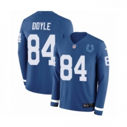 Men Nike Indianapolis Colts 84 Jack Doyle Limited Blue Therma Long Sleeve NFL Jersey