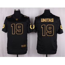 Nike Colts #19 Johnny Unitas Black Mens Stitched NFL Elite Pro Line Gold Collection Jersey