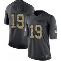 Nike Colts #19 Johnny Unitas Black Mens Stitched NFL Limited 2016 Salute to Service Jersey