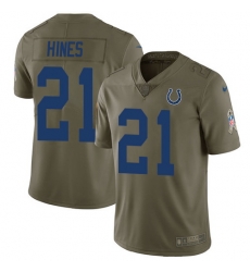 Nike Colts #21 Nyheim Hines Olive Mens Stitched NFL Limited 2017 Salute To Service Jersey