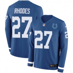 Nike Colts 27 Xavier Rhodes Royal Blue Team Color Men Stitched NFL Limited Therma Long Sleeve Jersey