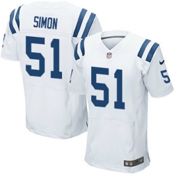 Nike Colts #51 John Simon White Mens Stitched NFL Elite Jersey