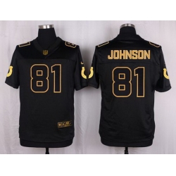 Nike Colts #81 Andre Johnson Black Mens Stitched NFL Elite Pro Line Gold Collection Jersey