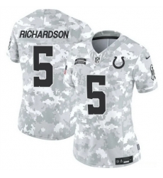 Women Indianapolis Colts 5 Anthony Richardson 2024 F U S E Arctic Camo Salute To Service Limited Stitched Jersey