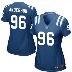 Women Nike Colts #96 Henry Anderson Royal Blue Team Color Stitched NFL Elite Jersey