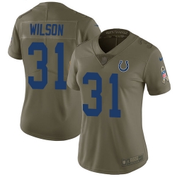 Womens Nike Colts #31 Quincy Wilson Olive  Stitched NFL Limited 2017 Salute to Service Jersey