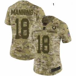 Womens Nike Indianapolis Colts 18 Peyton Manning Limited Camo 2018 Salute to Service NFL Jersey