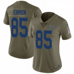 Womens Nike Indianapolis Colts 85 Eric Ebron Limited Olive 2017 Salute to Service NFL Jersey