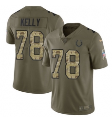 Youth Nike Colts #78 Ryan Kelly Olive Camo Stitched NFL Limited 2017 Salute to Service Jersey