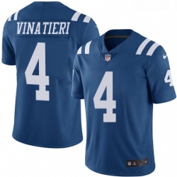 Youth Nike Indianapolis Colts 4 Adam Vinatieri Limited Royal Blue Rush Vapor Untouchable NFL Jersey