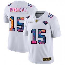 Jacksonville Jaguars 15 Gardner Minshew II Men White Nike Multi Color 2020 NFL Crucial Catch Limited NFL Jersey