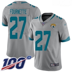 Jaguars 27 Leonard Fournette Silver Men Stitched Football Limited Inverted Legend 100th Season Jersey