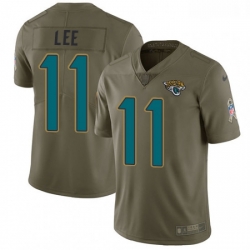 Men Nike Jacksonville Jaguars 11 Marqise Lee Limited Olive 2017 Salute to Service NFL Jersey