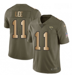 Men Nike Jacksonville Jaguars 11 Marqise Lee Limited OliveGold 2017 Salute to Service NFL Jersey