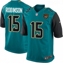 Men Nike Jacksonville Jaguars 15 Allen Robinson Game Teal Green Team Color NFL Jersey