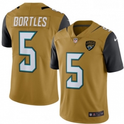 Men Nike Jacksonville Jaguars 5 Blake Bortles Limited Gold Rush Vapor Untouchable NFL Jersey