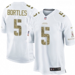 Men Nike Jacksonville Jaguars 5 Blake Bortles Limited White Salute to Service NFL Jersey