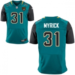 Mens Jacksonville Jaguars #31 Jalen Myrick Teal Elite Jersey