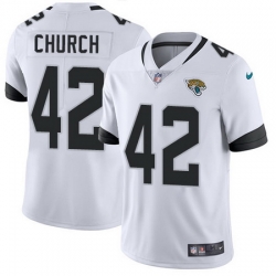 Nike Jaguars #42 Barry Church White Mens Stitched NFL Vapor Untouchable Limited Jersey