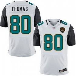 Nike Jaguars #80 Julius Thomas White Men Stitched NFL Elite Jersey