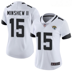 Jaguars #15 Gardner Minshew II White Women Stitched Football Vapor Untouchable Limited Jersey