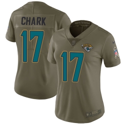 Nike Jaguars #17 DJ Chark Olive Womens Stitched NFL Limited 2017 Salute to Service Jersey