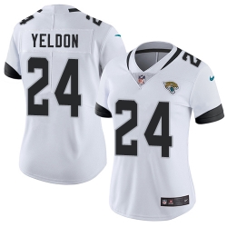 Nike Jaguars #24 T J Yeldon White Womens Stitched NFL Vapor Untouchable Limited Jersey