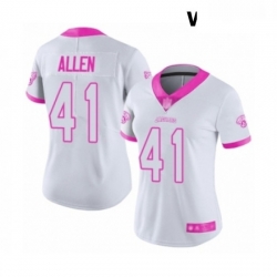 Womens Jacksonville Jaguars 41 Josh Allen Limited White Pink Rush Fashion Football Jersey