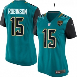 Womens Nike Jacksonville Jaguars 15 Allen Robinson Game Teal Green Team Color NFL Jersey