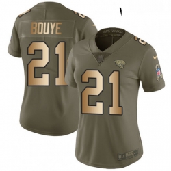 Womens Nike Jacksonville Jaguars 21 AJ Bouye Limited OliveGold 2017 Salute to Service NFL Jersey