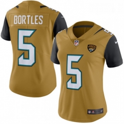 Womens Nike Jacksonville Jaguars 5 Blake Bortles Limited Gold Rush Vapor Untouchable NFL Jersey