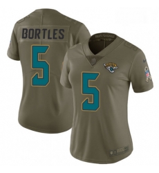 Womens Nike Jacksonville Jaguars 5 Blake Bortles Limited Olive 2017 Salute to Service NFL Jersey