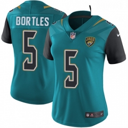 Womens Nike Jacksonville Jaguars 5 Blake Bortles Teal Green Team Color Vapor Untouchable Limited Player NFL Jersey