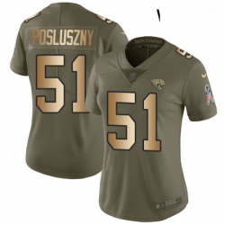 Womens Nike Jacksonville Jaguars 51 Paul Posluszny Limited OliveGold 2017 Salute to Service NFL Jersey