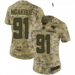 Womens Nike Jacksonville Jaguars 91 Yannick Ngakoue Limited Camo 2018 Salute to Service NFL Jersey