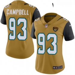 Womens Nike Jacksonville Jaguars 93 Calais Campbell Limited Gold Rush Vapor Untouchable NFL Jersey