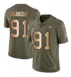 Youth Nike Jacksonville Jaguars 91 Yannick Ngakoue Limited OliveGold 2017 Salute to Service NFL Jersey