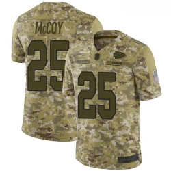 Chiefs 25 LeSean McCoy Camo Men Stitched Football Limited 2018 Salute To Service Jersey