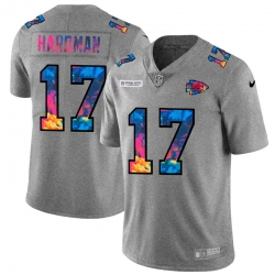 Kansas City Chiefs 17 Mecole Hardman Men Nike Multi Color 2020 NFL Crucial Catch NFL Jersey Greyheather