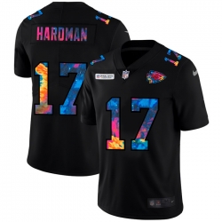 Kansas City Chiefs 17 Mecole Hardman Men Nike Multi Color Black 2020 NFL Crucial Catch Vapor Untouchable Limited Jersey