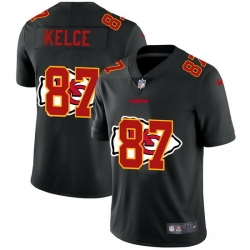 Kansas City Chiefs 87 Travis Kelce Men Nike Team Logo Dual Overlap Limited NFL Jersey Black